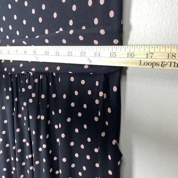 Boden Amelie Jersey Dress Polka Dot Black Pink Sz 10 petite 10P Office casual - Picture 8 of 11